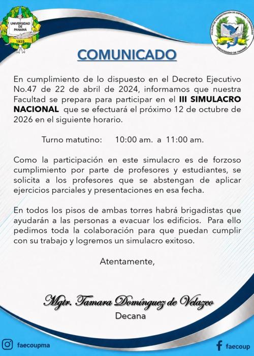 III Simulacro Nacional de Emergencias
